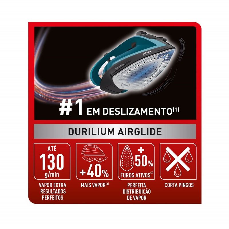 Ferro a Vapor UltraGlide Plus Deslizamento com Base Durilium Airglide ...