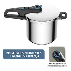 Panela De Pressão Rochedo Inox Trendy 8 Litros Fechamento Externo