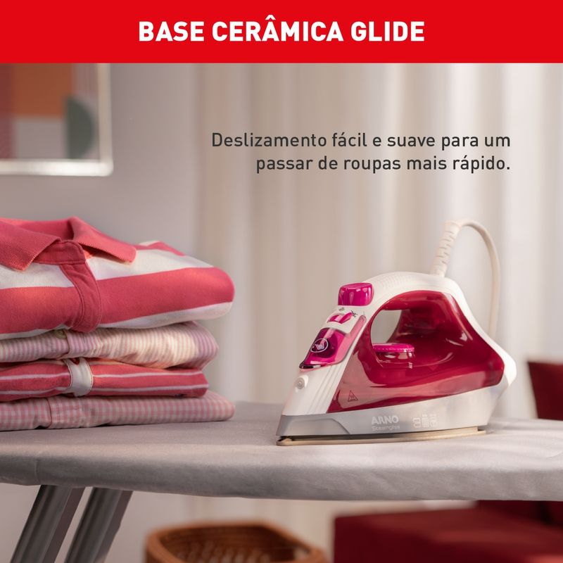Ferro-a-Vapor-Eletrico-Arno-Steamgliss-Base-Ceramica-Rosa-FSGC---220V