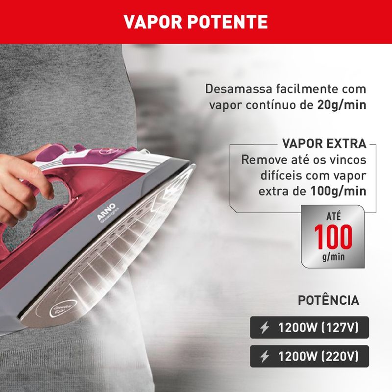 Ferro-a-Vapor-Eletrico-Arno-Steamgliss-Base-Ceramica-Rosa-FSGC---220V