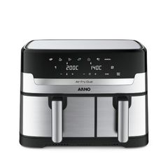 Fritadeira sem Óleo Airfryer Arno Dual 5,2L+3,1L Inox Digital 1800W AFD2