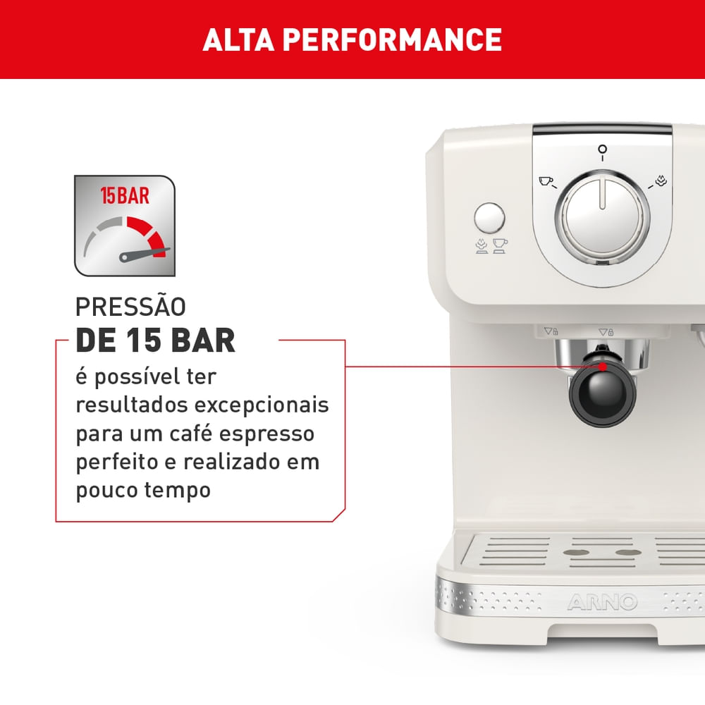 Cafeteira Espresso Steam e Pump Opio Soleil Marfim SCSP | Arno