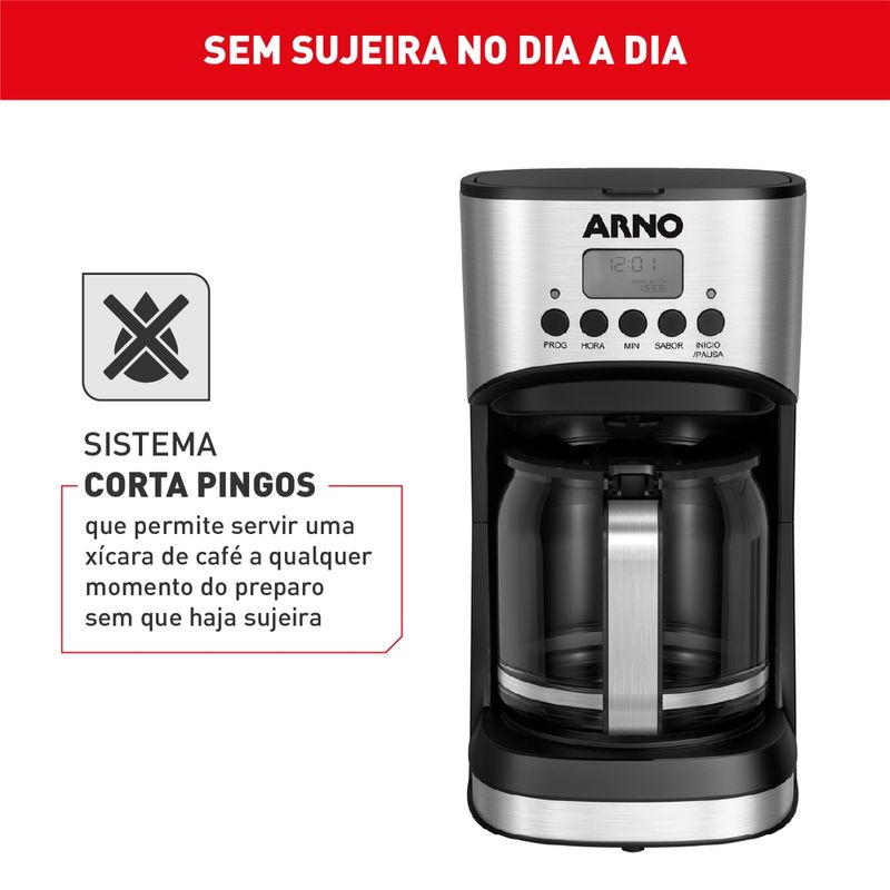 Cafeteira-Filtro-Digital-Arno-New-Element-com-18L-Tubo-misturador-e-Funcoes-Programaveis-CFNE-