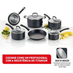 Jogo de Panelas Tefal Professional 6 peças Preto