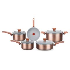 Jogo de Panelas Rochedo Ceramic Rose Gold 5 peças