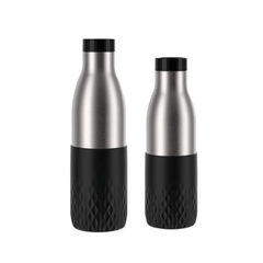 Kit Tefal: 1 Garrafa Térmica Tefal Preta 500ml + 1 Garrafa Térmica Tefal Preta 700ml