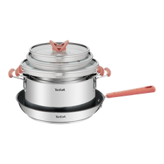 Jogo de Panelas 4 Peças Tefal Opti'space em Inox com Fundo Triplo