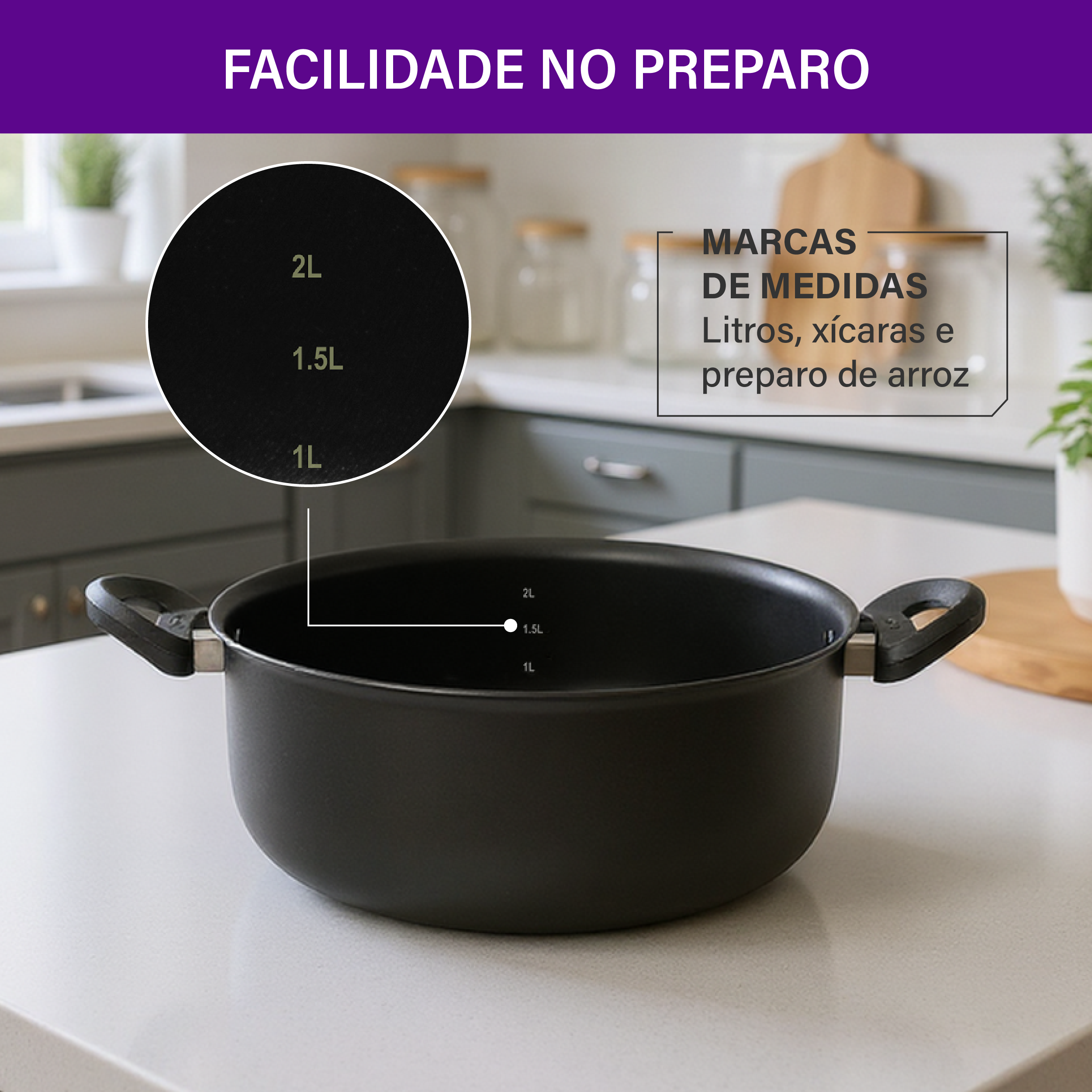 Caçarola Rochedo Robusta Grafite 20cm