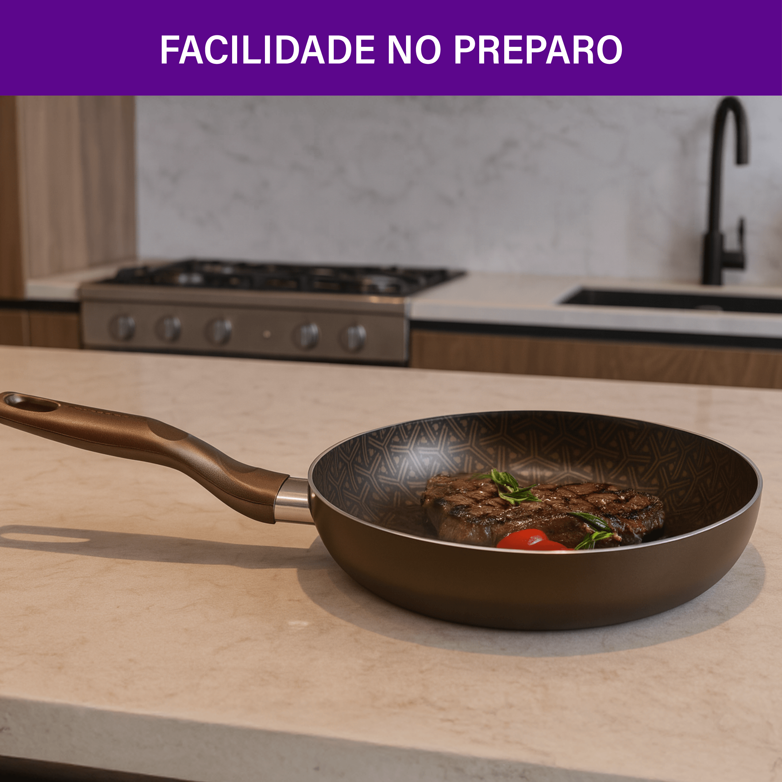 Frigideira Rochedo Expert Chocolate 24cm