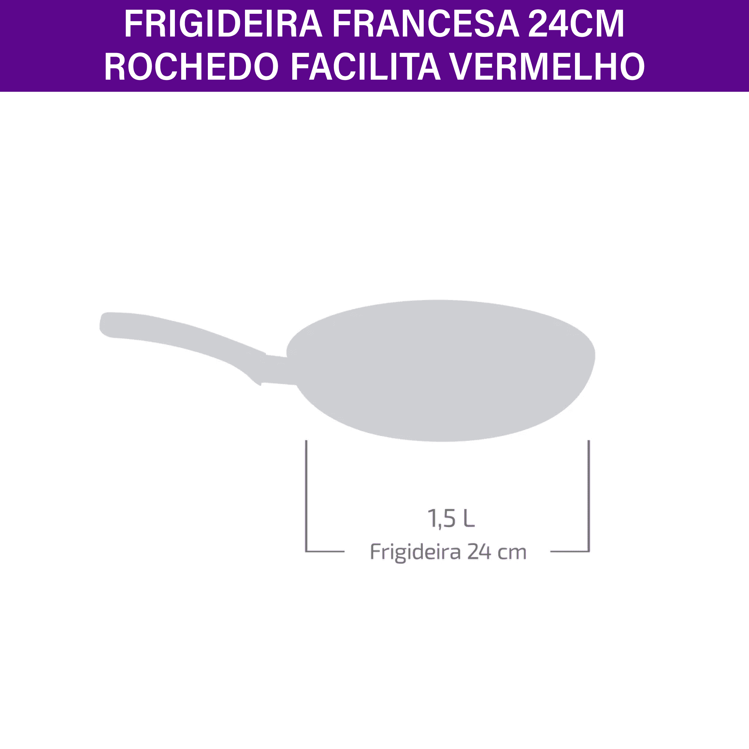 Frigideira Rochedo Facilita Vermelho 24cm