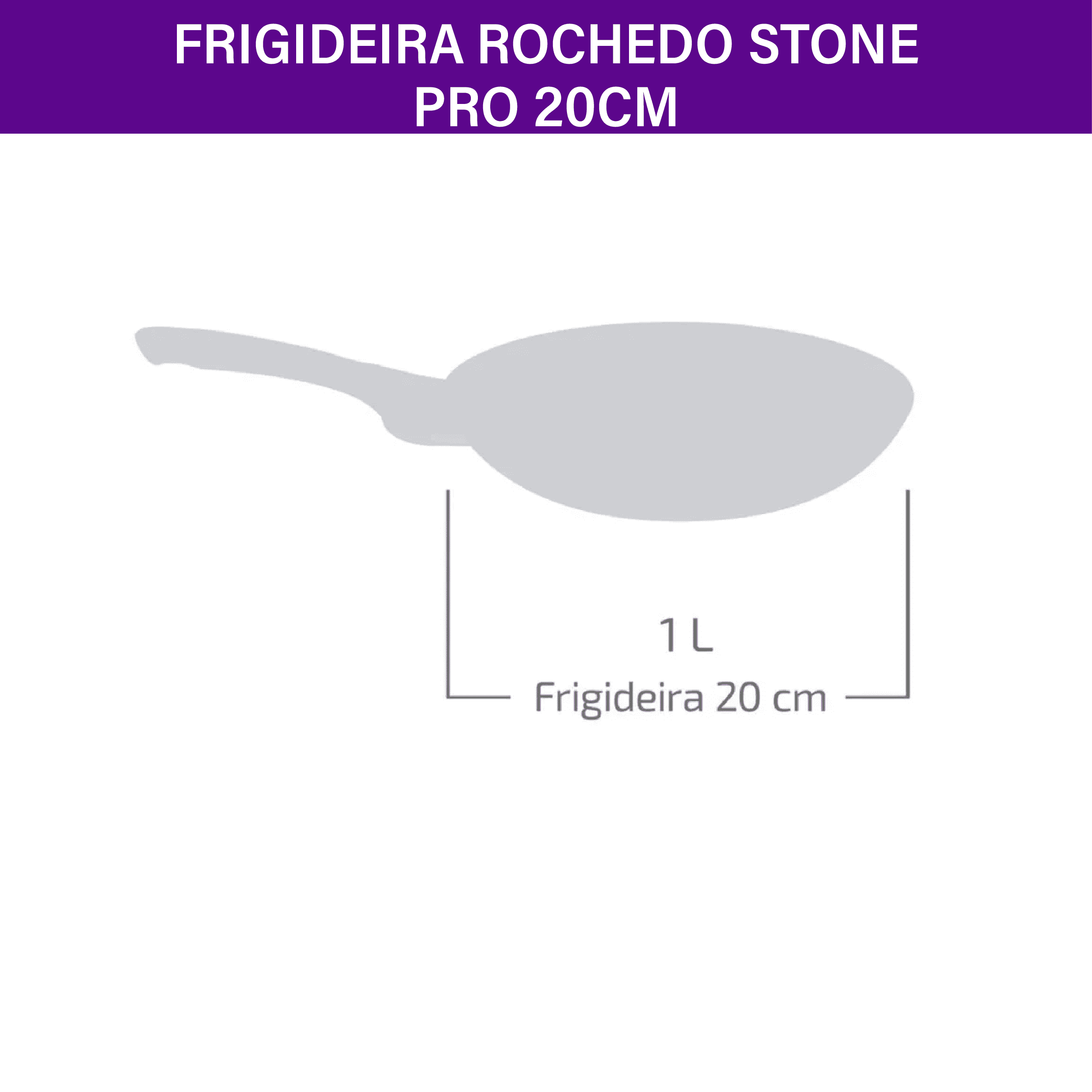 Frigideira Rochedo Stone Pro 20cm