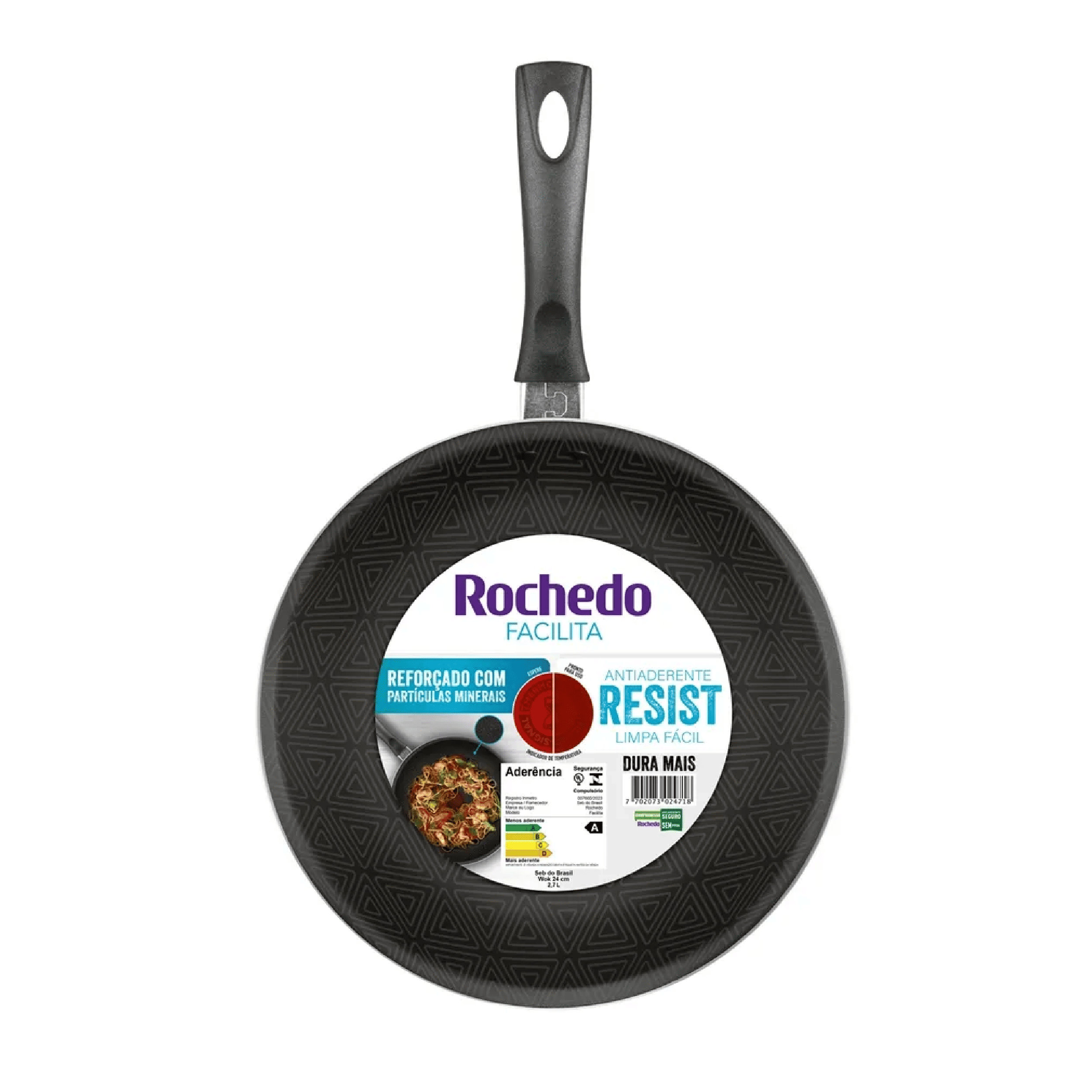 Frigideira Wok Rochedo Facilita Vermelho 24cm