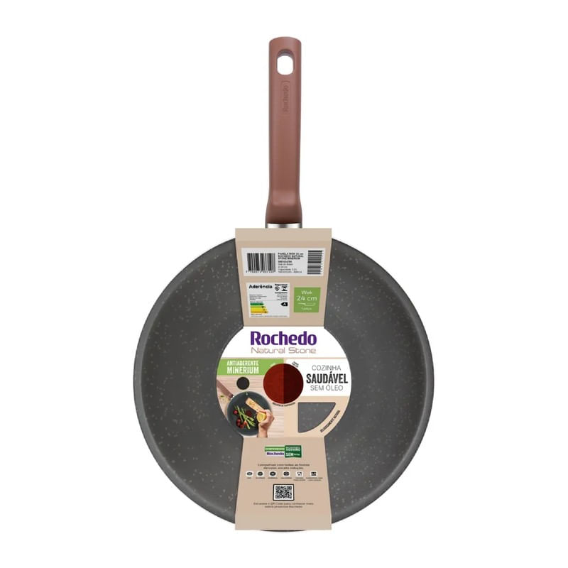 Frigideira Wok Rochedo Natural Stone 24cm