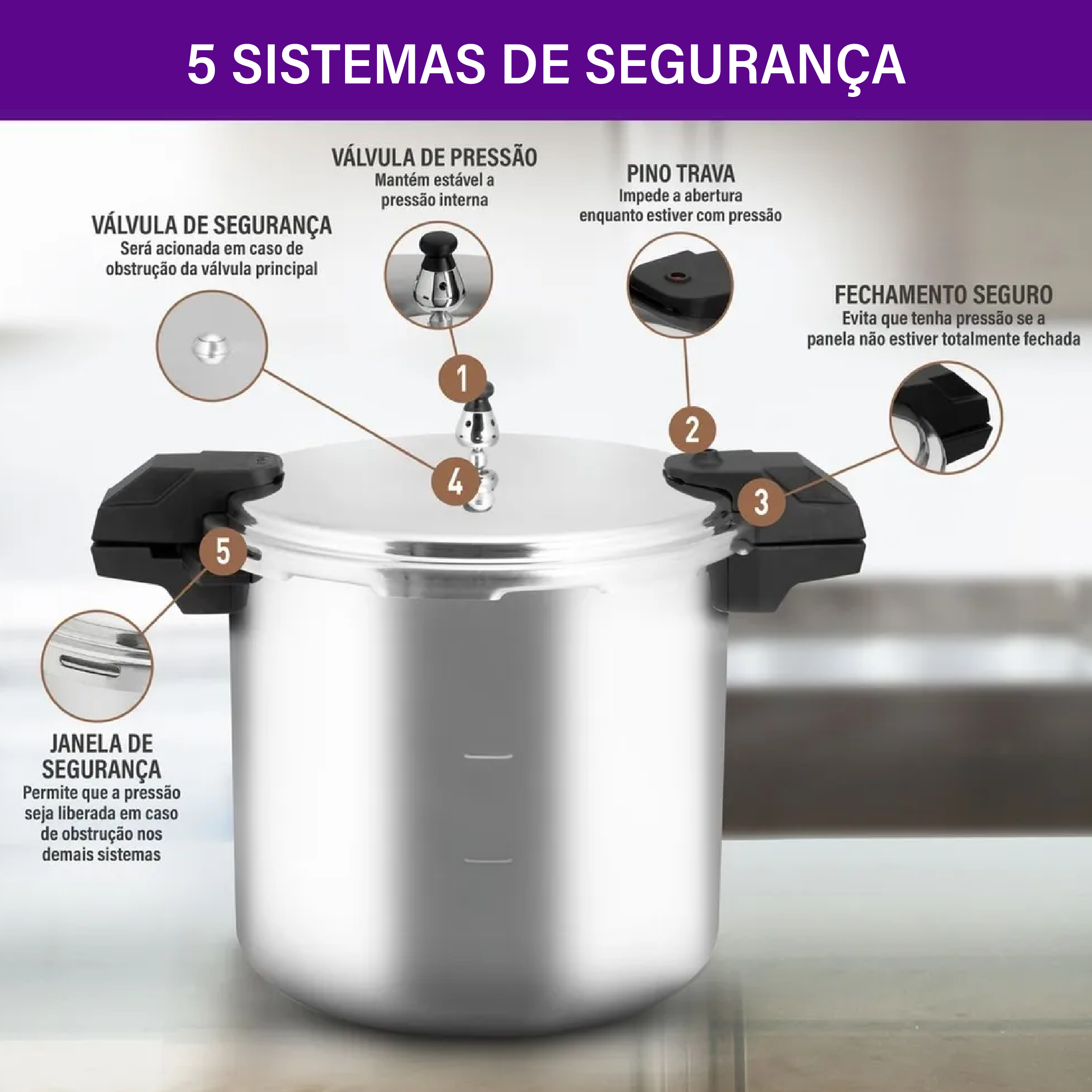 Panela de Pressão de Alta Capacidade Rochedo Pro 20L