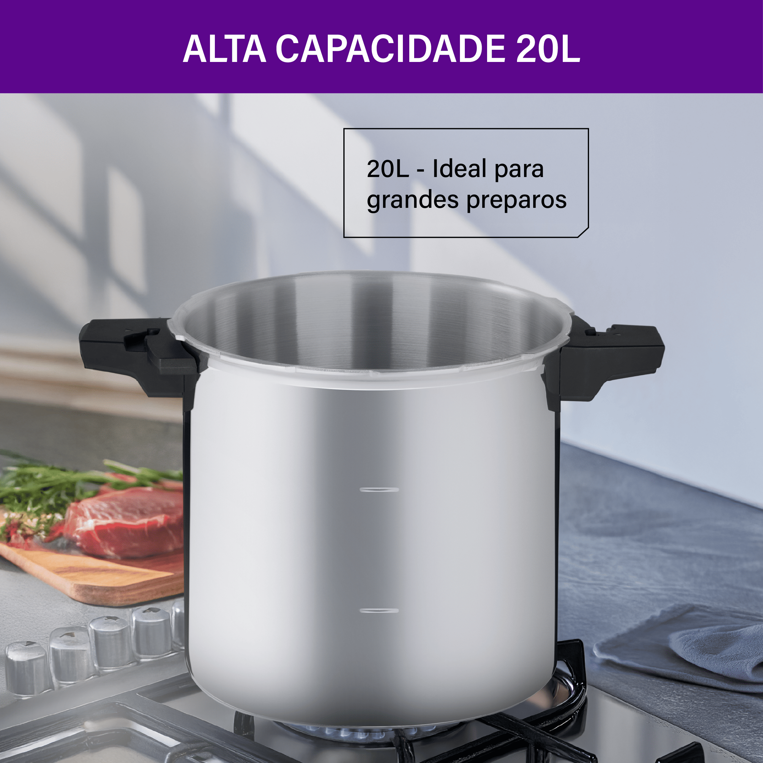 Panela de Pressão de Alta Capacidade Rochedo Pro 20L