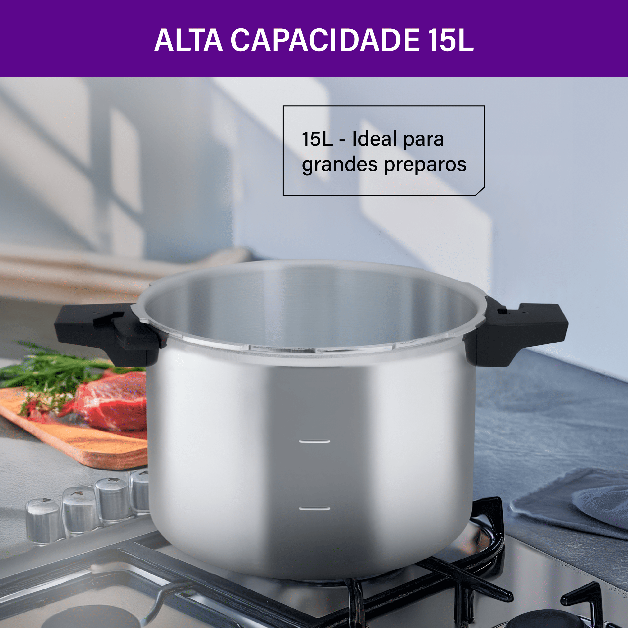 Panela de Pressão de Alta Capacidade Rochedo Pro 15L
