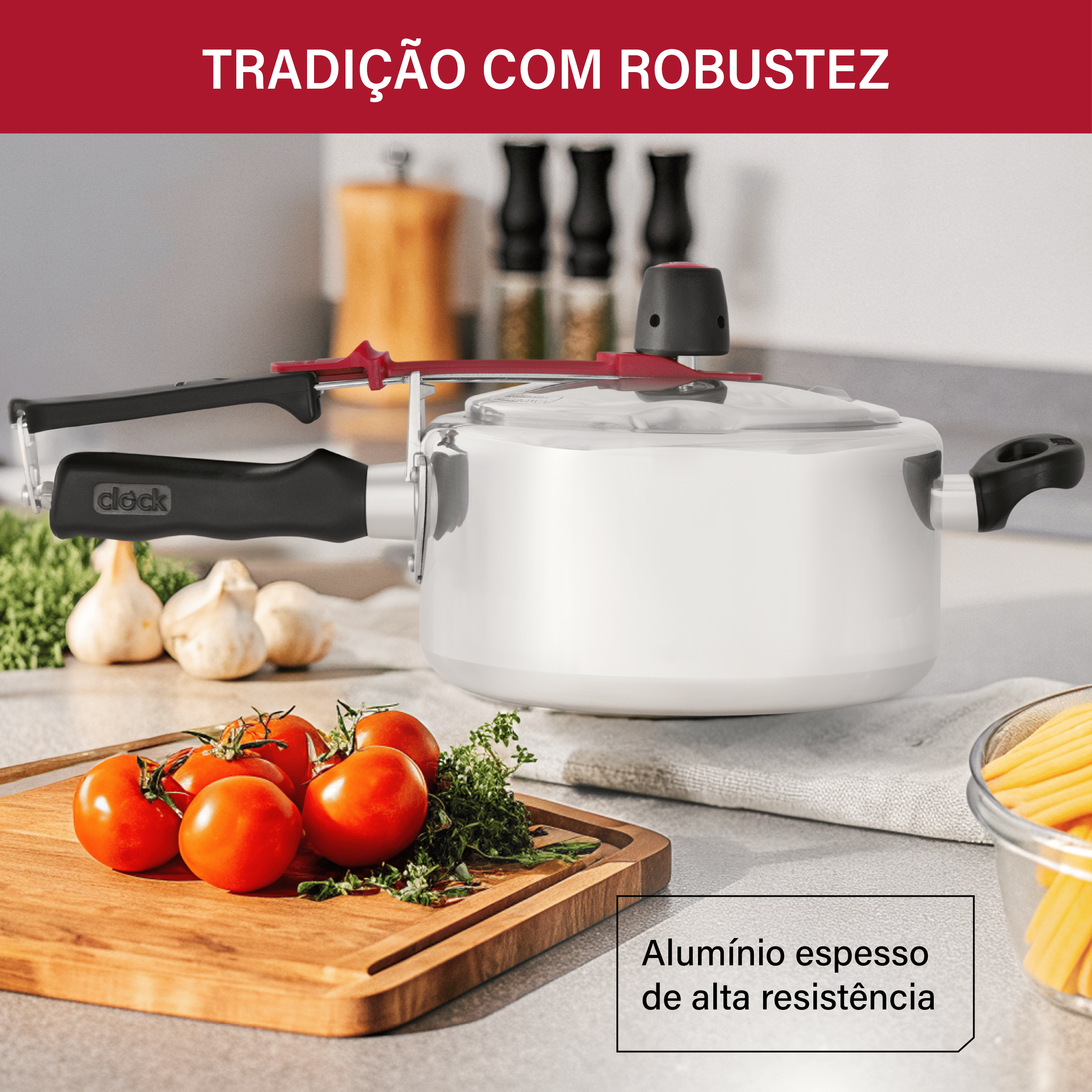 Panela de Pressão Clock Original+ Fechamento Interno 3L