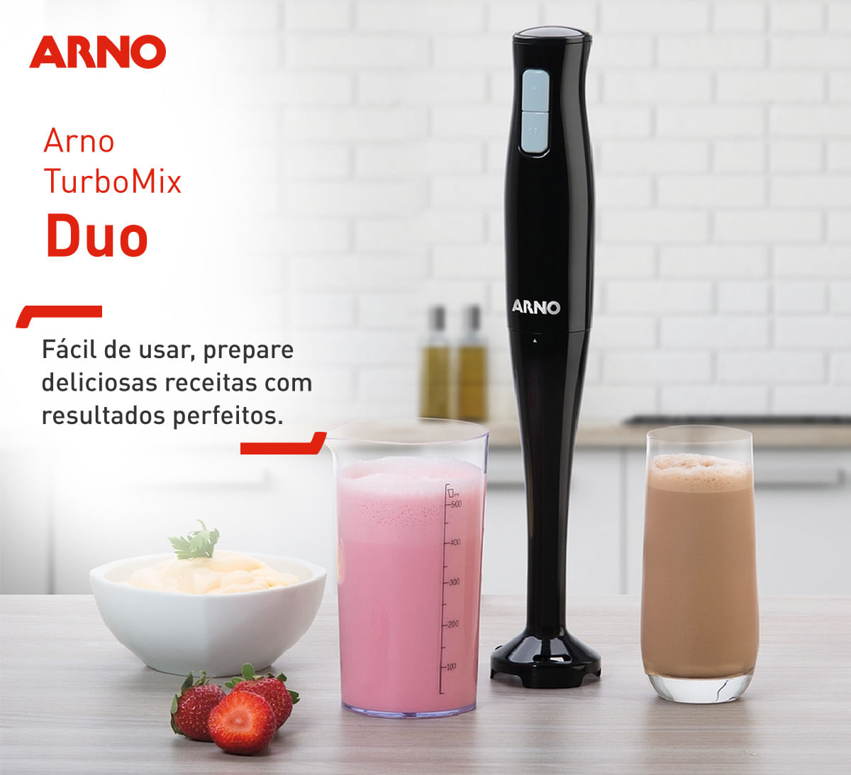 Mixer Portátil Turbomix Duo com Copo Medidor MX21 | Arno